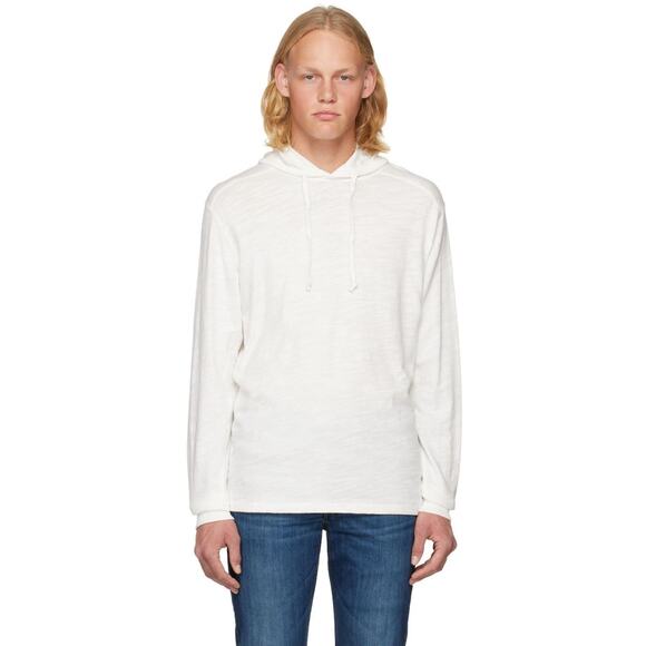 RAG & BONE Men's Classic Flame Hoodie Size XL In White